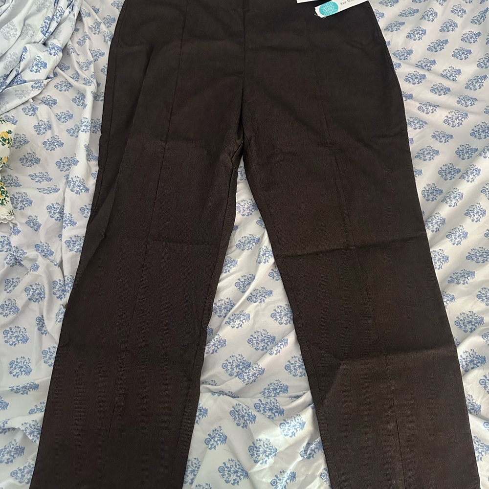 Chic Dark Brown Cropped Pants